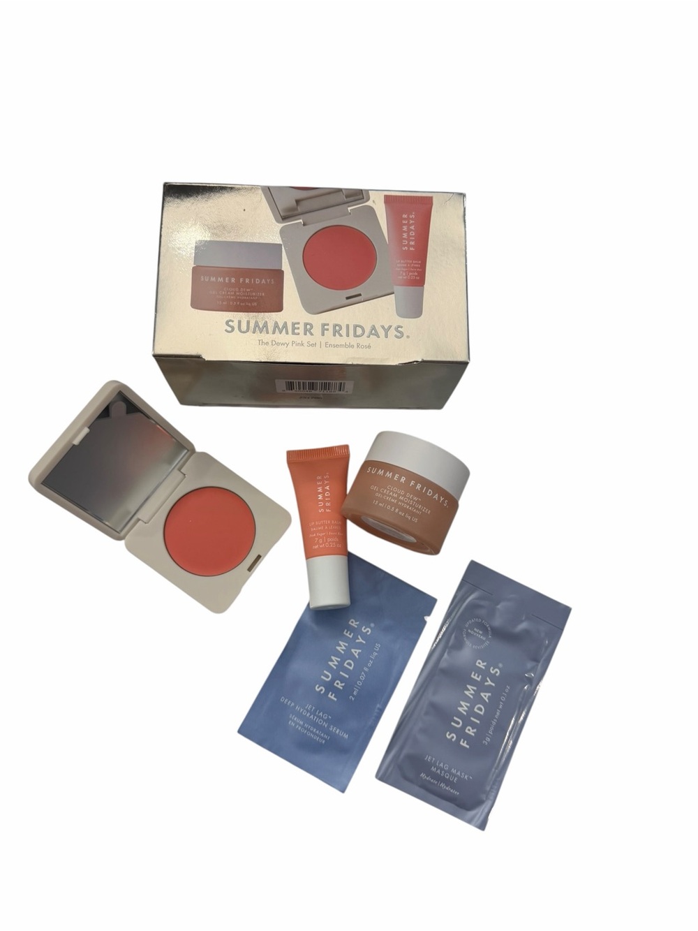 Summer Fridays The Dewy Pink Set Moisturizer Blush Lip Butter Balm Limited Ed.